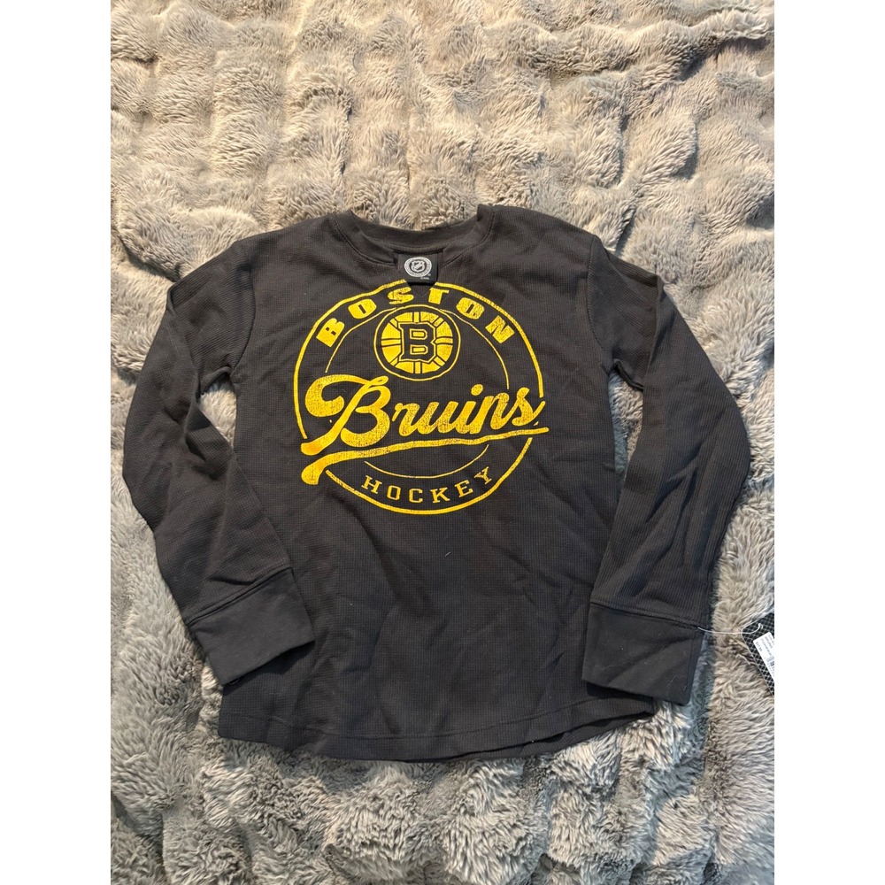 Girls Boston Bruins Hockey Long Sleeve Thermal Shirt Size M 7/8